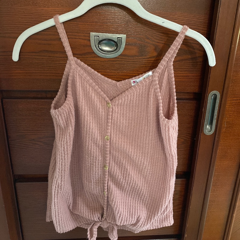 Blush pink spaghetti strap tank top